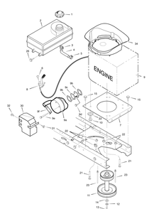 Engine Mount Diagram and Parts List for 7800300-405606X78C 2008 Briggs and Stratton Lawn Tractor